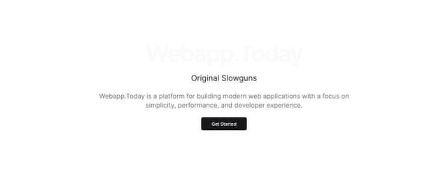 Thumbnail for prompt: Hero section for a website called "webapp.today". Think of original slowguns. make it modern and easy to understand