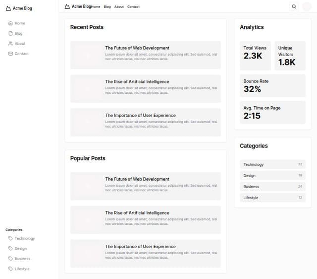 Thumbnail for prompt: make a simple blog using magic UI and bento grid with blog dashboard 