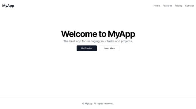 Thumbnail for prompt: create a landing page using shadcn ui