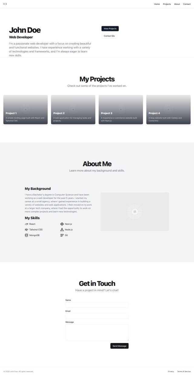 Thumbnail for prompt: portfolio for a web developer