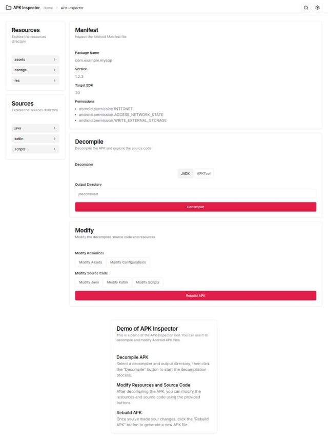 Thumbnail for prompt: The combined **Apktool M** archive has been successfully extracted, revealing two main directories:

1. **resources**: Likely containing assets or configurations used by the APK tool.
2. **sources**: Likely containing the source code or scripts related to decompiling and modifying APKs.

I'll inspect these directories to uncover their contents and guide you on how to modify your app for enhanced personalization and simplicity. Let me begin with the "sources" directory.

It seems like I can’t do more advanced data analysis right now. Please try again later.

If you want to explore the core further manually, you can inspect the **"sources"** and **"resources"** directories from the extracted Apktool files. These directories likely contain the source code and configurations for modifying APKs, which you can use to improve your app for better personalization and editing capabilities.
