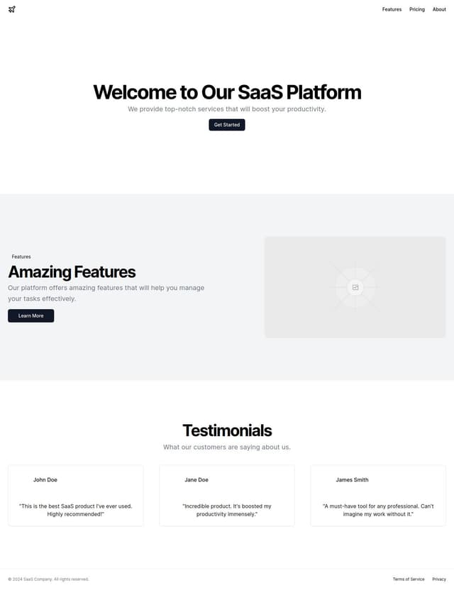 Thumbnail for prompt: Landing page for a SaaS company like Publer.io