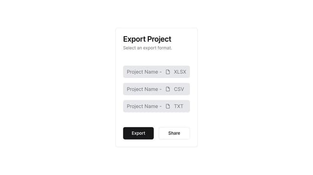 Thumbnail for prompt: add button to export and share