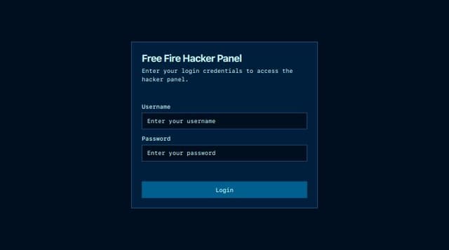 Thumbnail for prompt: login to panel free fire hacker desing 
