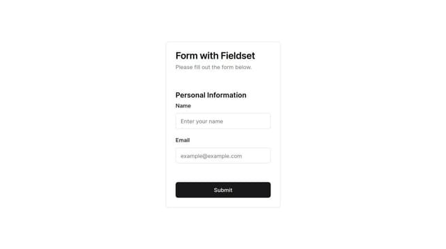 Thumbnail for prompt: A form with a fieldset and legend