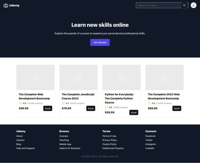 Thumbnail for prompt: udemyみたいなUIを作って
