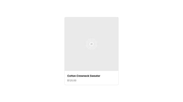 Thumbnail for prompt: create a card using shadcn ui as the component library with the image of a product, the card header below the image and the price below the header