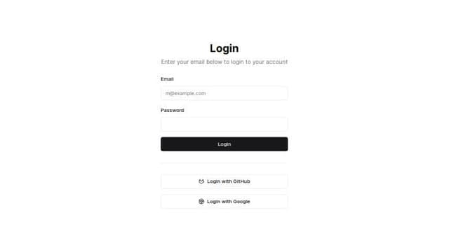 Thumbnail for prompt: Login form with radix UI library that also has login with github and google