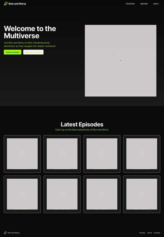 Thumbnail for prompt: make a rick and morty website



