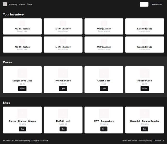 Thumbnail for prompt: inventory should be much smaller / list like to accomdate a large amount of skins