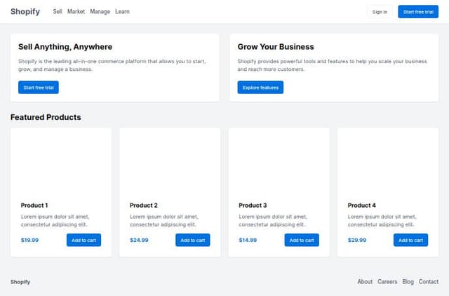 Thumbnail for prompt: Shopify clone