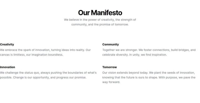 Thumbnail for prompt: Manifesto page for a brand