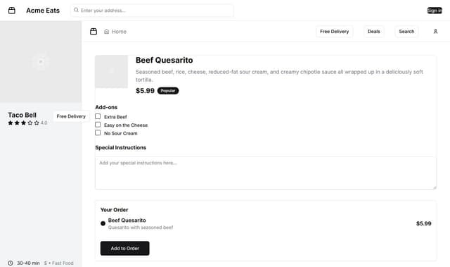 Thumbnail for prompt: uber eats clone