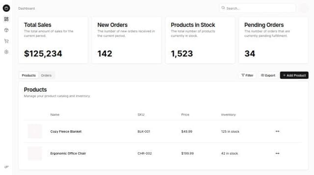 Thumbnail for prompt: Shopify app clone