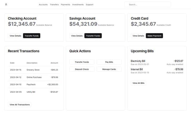 Thumbnail for prompt: chase bank ui