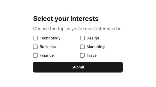 Thumbnail for prompt: multiple checkbox select element