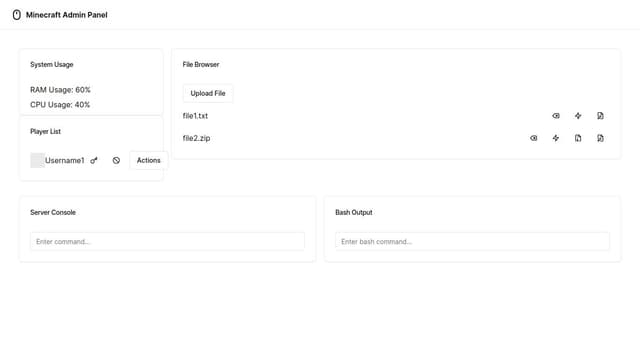 Thumbnail for prompt: Move player list and system usage to the left side with system usage being above the player list and make it short in height. The file browser should be on the right side.