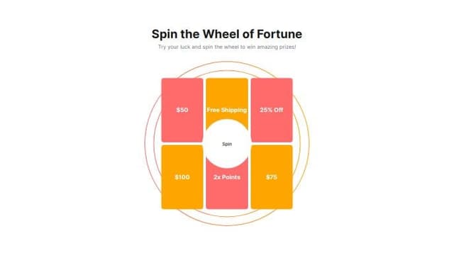 circular radial lucky wheel with squared rewards fullfilling the circle ...