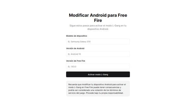 Thumbnail for prompt: Cómo modificar mi Android para free fire modo l-gang