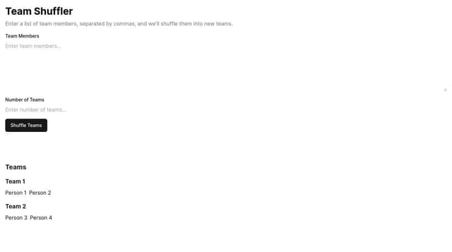 Thumbnail for prompt: an app for team shuffling