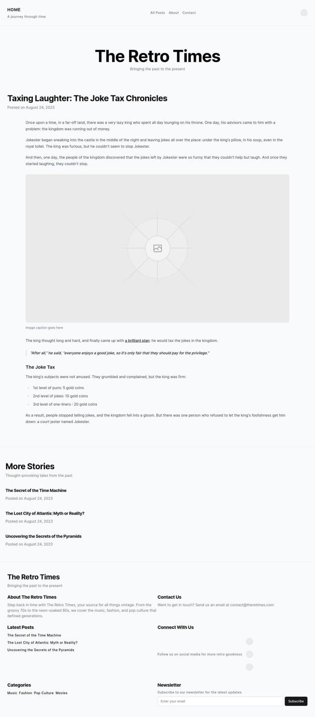 Thumbnail for prompt: can you design a blog website that uses retro themes and colors? I want something that evokes a sense of the 70s or 80s but feels modern with a sensible layout