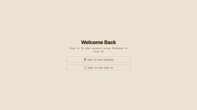 Thumbnail for prompt: make login page with facebook and fece id