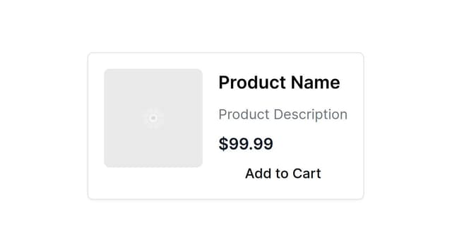 Thumbnail for prompt: generate a box with an image placeholder on the left, and the text for the product on the right.