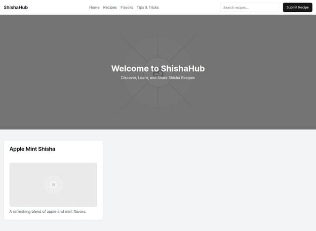 Thumbnail for prompt: A public shisha recipe site for hobby