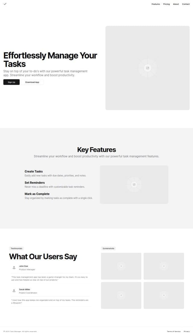 Thumbnail for prompt: An homepage for task management app