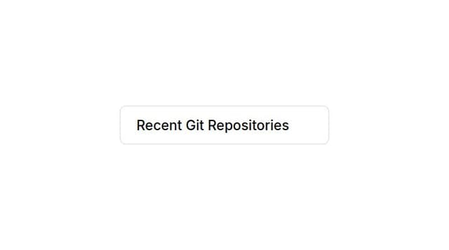 Thumbnail for prompt: a collapsible popup showing a list of recently opened git repos