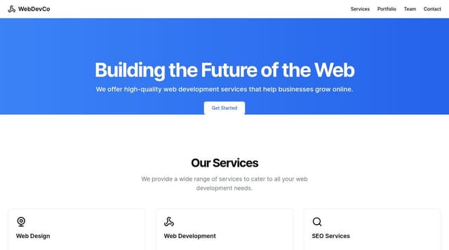Thumbnail for prompt: A web development company's website