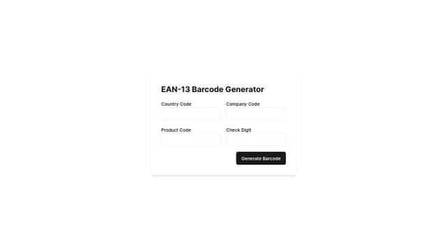 Thumbnail for prompt: Necesito una aplicacion para generar codigos de barras segun EAN-13 con las siguientes debe contener las barras y los numeros, y la espesificacion del producto la clasificacion es la siguiente 
Codigo del pais
codigo de empresa
codigo del producto
digito verificador 
debe tener la sigiente funcion todos los codigos de barras deben generarse en un archivo .xlsx y poder descargar la imagen en png en 80mm por 20mm