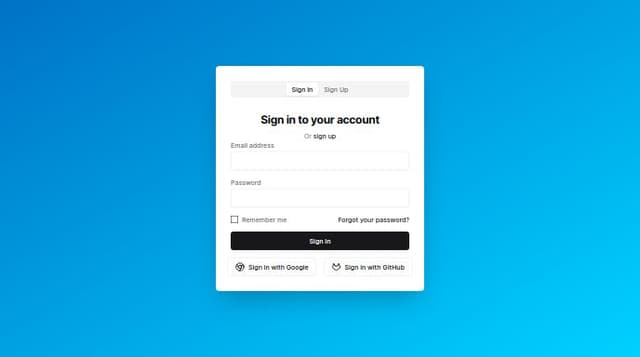 Thumbnail for prompt: Create a more animating authentication form, with moving background and 3d animations