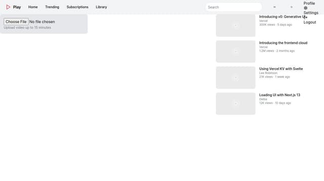 Thumbnail for prompt: 
link to create video
  Upload video div up to 15min
List videos sorted by views or likes
