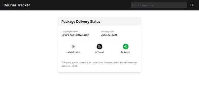 Thumbnail for prompt: create a tracking couries status web site 