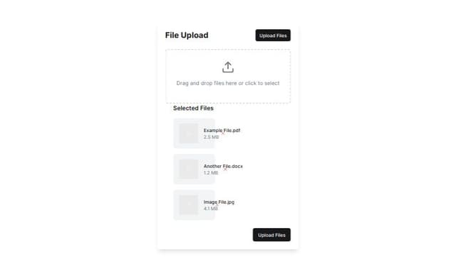 create a multi file upload component, this component should be able to ...
