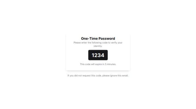 Thumbnail for prompt: Email template that show OTP Code
