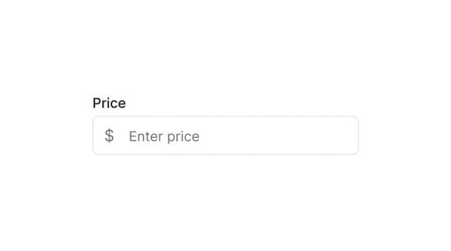 Thumbnail for prompt: shadcn input field for with currency prefix
