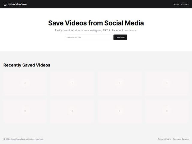 Thumbnail for prompt: Instavideosave.net clone 