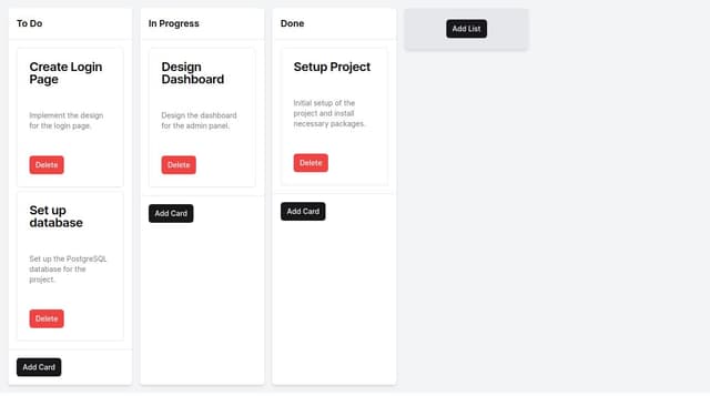 A Board layout like Trello | A shadcn/ui and v0 generation - v0