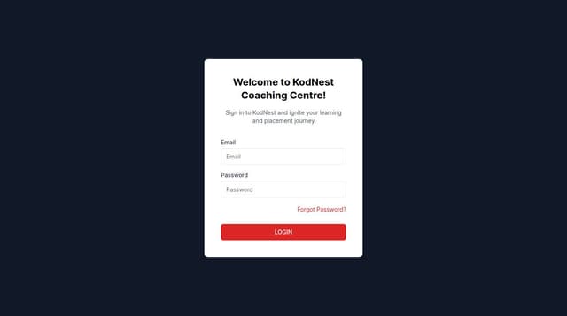 Thumbnail for prompt: create a webpage for kodnest coaching centre