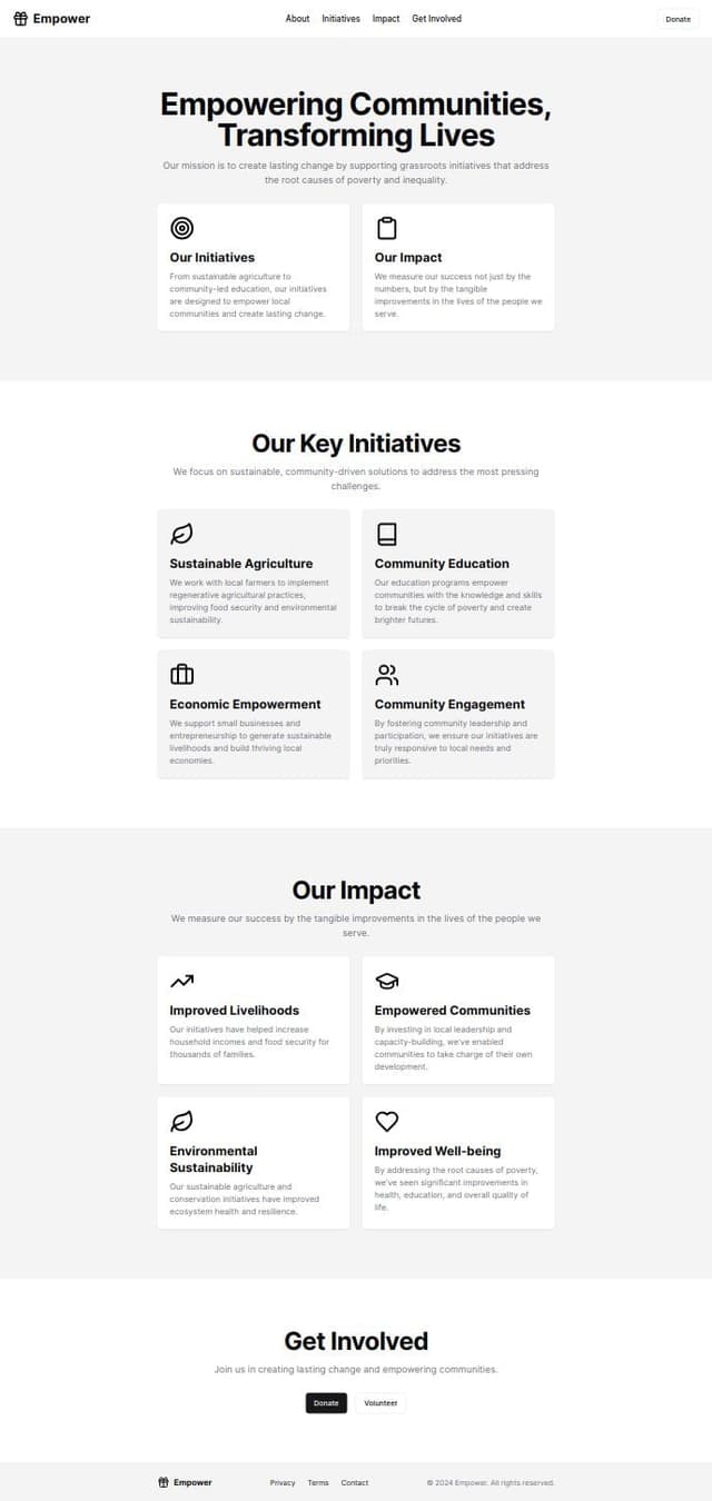 Thumbnail for prompt: landing page for an ngo using "neo brutalism style design"