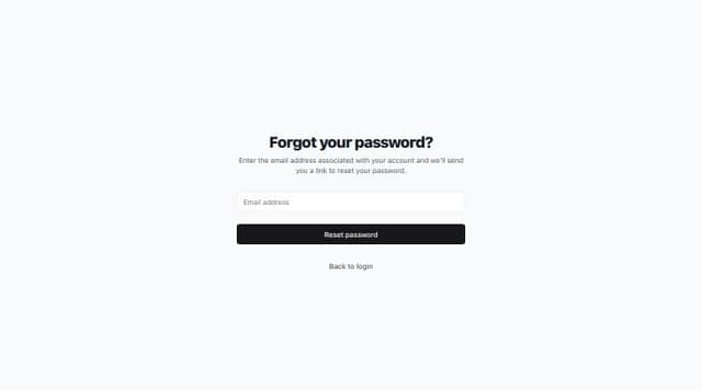 Thumbnail for prompt: Use shadcn ui to create a forgot password page