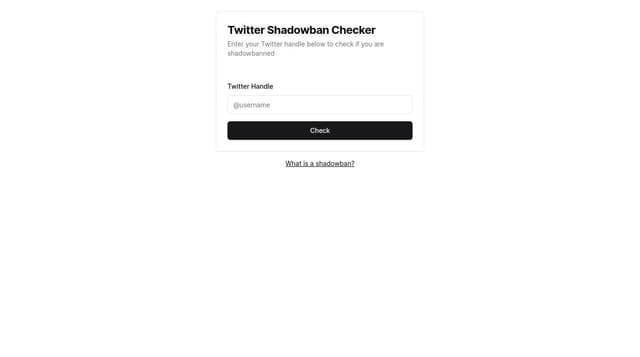 Thumbnail for prompt: UI for a twitter shadowban checker