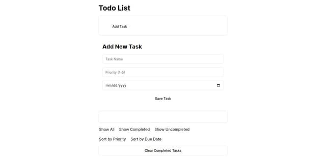 Thumbnail for prompt: The add new task button should trigger a modal, that allows the user to enter details for the task.

The filter component shouldn't be buttons, it should be a drop down instead, making the UI overall cleaner