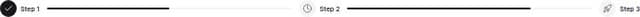 Thumbnail for prompt: A progress bar with three stamps each one with icons that will be used to mark progress