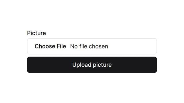 Thumbnail for prompt: Can you change the choose file button to say upload picture