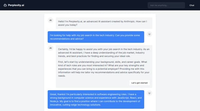 Thumbnail for prompt: make the chat expereince as perplexity.ai
