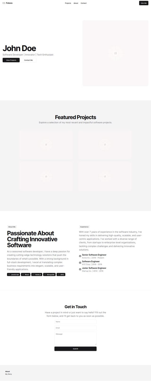 Thumbnail for prompt: build a portfolio website for a software developer, make it look more futuristic