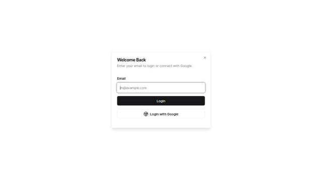Thumbnail for prompt: Design a login popup button which will have a form to enter user email and a button saying or login with google 